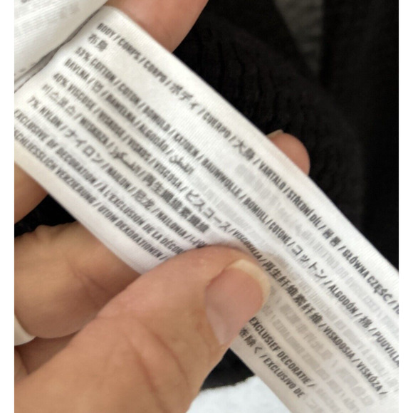 HOLLISTER Thermal Spell Out Shirt Mens Small Black Cursive Grunge Skater Y2K - Picture 7 of 13